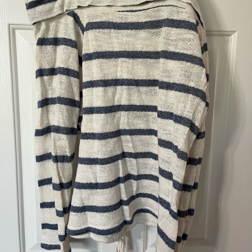 Off the shoulder striped sweater